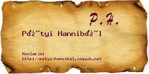 Pétyi Hannibál névjegykártya